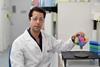 Low-Res_Dr Ariel Isaacs and the model of DS90 nanobody on a Nipah virus fusion protein