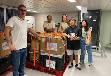 Sciemtists measure CO2 levels on board cruise ship