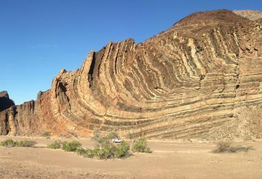 Folded marbles in the Ugab area, northern Namibia