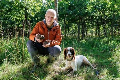 Low-Res_1. Professor Paul Thomas and truffle dog, Tweed