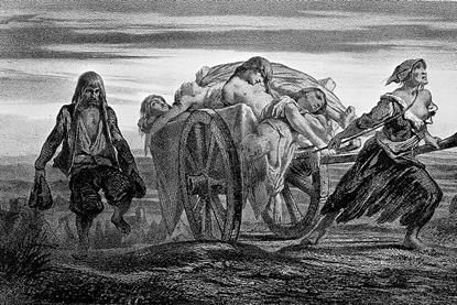 Plague;_carting_the_dead,_by_Moynet_Wellcome_L0004076