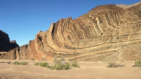 Folded marbles in the Ugab area, northern Namibia