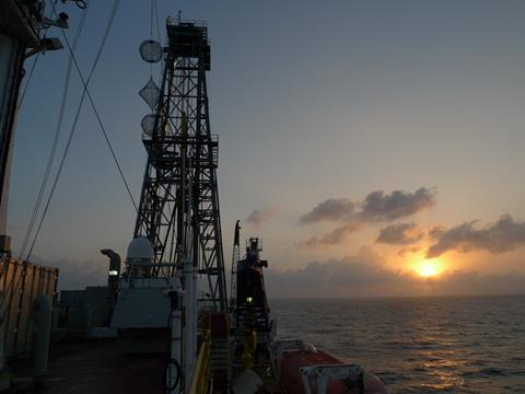 Scientific drilling ship, in the South China Sea