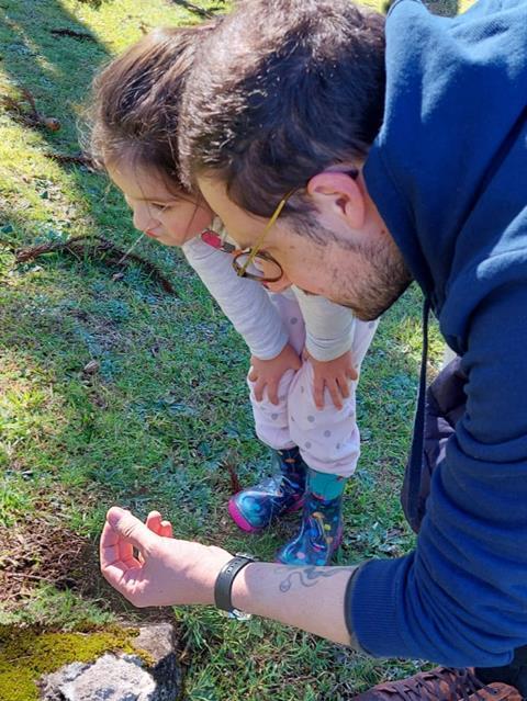 with my daughter - talking about little living beings