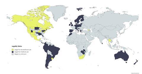 Legality status of cannabis for medical use